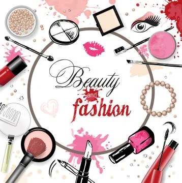 Cosmetics set, hand drawn style Stock Illustration