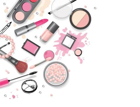 Cosmetics set, hand drawn style Stock Illustration