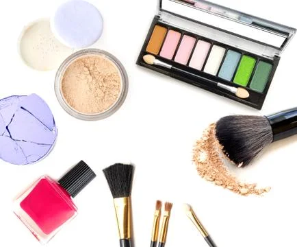 Cosmetics set isolated on white Stock Photos