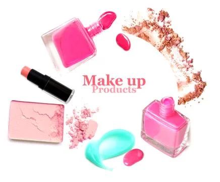 Cosmetics set isolated on white Stock Photos