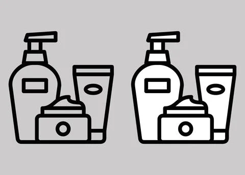 Cosmetics set vector icon Stock Illustration