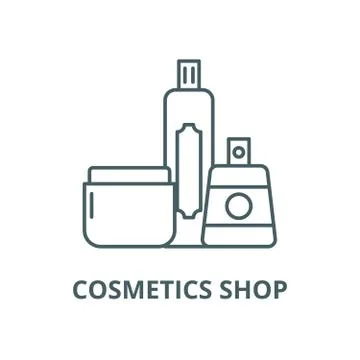 Cosmetics shop vector line icon, linear concept, outline sign, symbol Stock Illustration