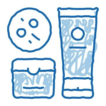 Cosmetics to solve problem doodle icon hand drawn illustration 스톡 일러스트