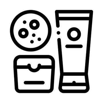 Cosmetics to solve problem icon vector outline illustration Illustrazione stock