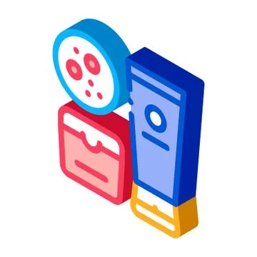 Cosmetics to solve problem isometric icon vector illustration Stock Illustration