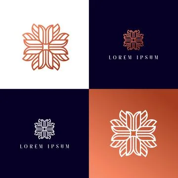 Cosmetics Vector logo design emblems. Flower beauty spa concepts Fashion Stock Illustration