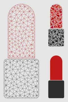 Cosmetics Vector Mesh Network Model and Triangle Mosaic Icon Stock-Illustration