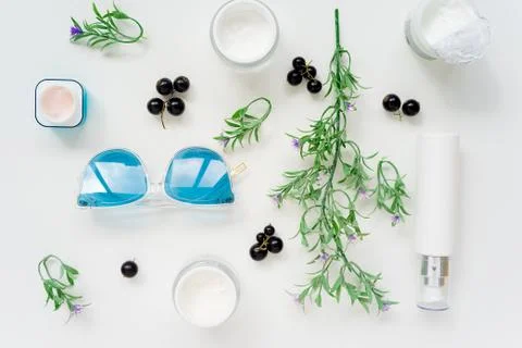 Cosmetics on white background Stock Photos