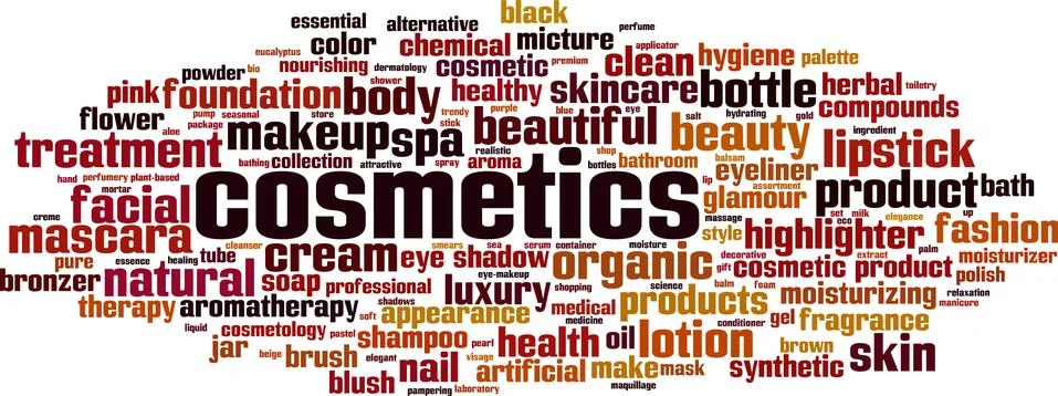 Cosmetics word cloud Stock Illustration