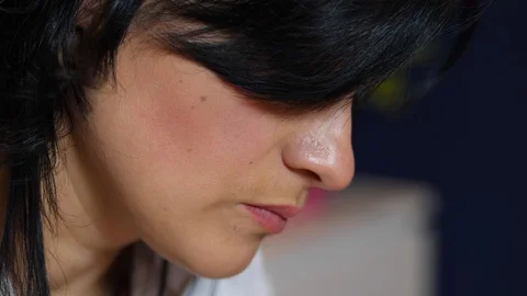 Cosmetologist is going face mask . peeling for young woman. Woman is having Stock Footage 86597376