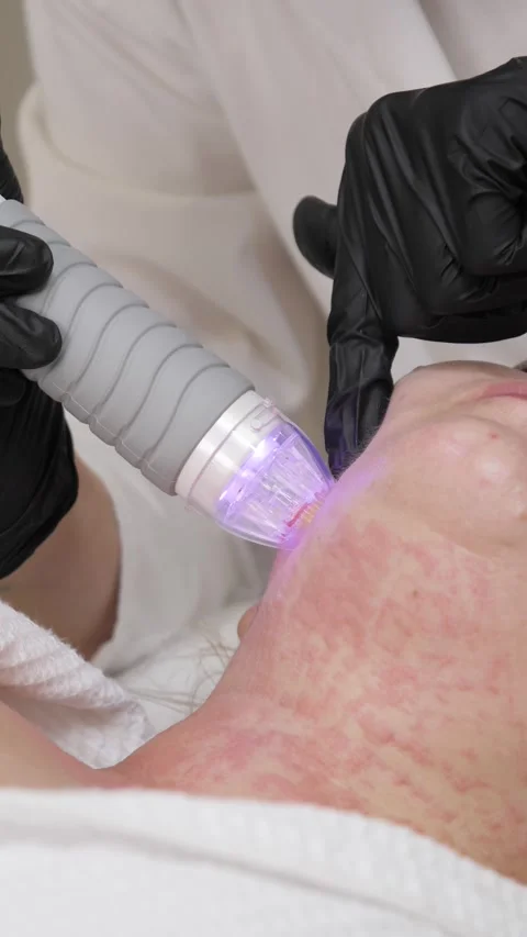 Cosmetologist performs RF lifting procedure Stock Footage 264805029