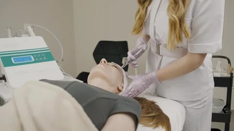 Cosmetology session showcasing permanent makeup application Video stock 314257472