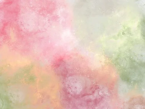 Cosmic abstract pink-green background imitating coloured dust, splashes of paint Stock Illustration