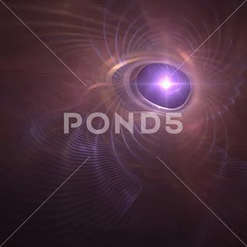 Cosmic Abstract Star Cross Surrounded by Purple Fluid Wavy Space Stock Photos