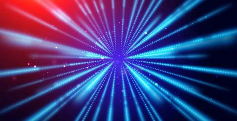 Cosmic background with acceleration of the speed light. Glowing neon lines to Illustrazione stock