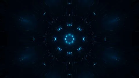 Cosmic background with beautiful patterns made of light blue laser lights Stock Illustration