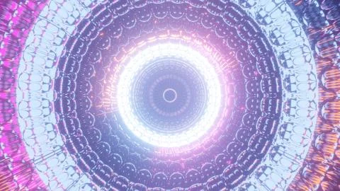 Cosmic background with a circle of bright laser lights Stock Illustration