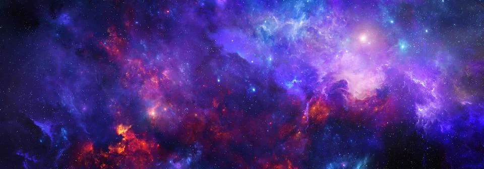 Cosmic background with a nebula in deep space Stock Illustration