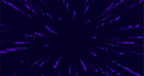 Cosmic background. Pixel art hyper jump, speed of light,  fireworks Stock Footage 228736013