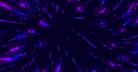 Cosmic background. Pixel art hyper jump, speed of light,  fireworks Video stock 235448208