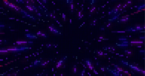 Cosmic background. Pixel art hyper jump, speed of light,  fireworks Video stock 235453047