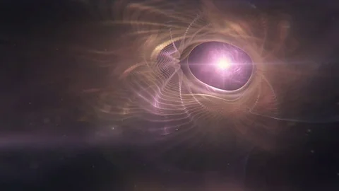 Cosmic Background Purple Space With Flaring Star Stock Footage 74228246