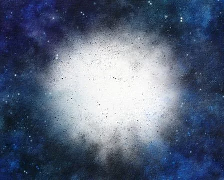 Cosmic background for your design. Night sky card with empty space. Watercolo Stock Illustration