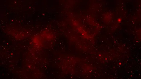 Cosmic black and red background with stars and nebulae Stock Illustration