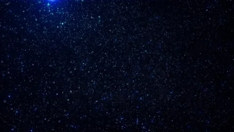Cosmic blue dust field visual dense floating particles, soft light specks, and d Stock Footage 340577021