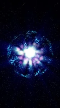 Cosmic blue energy sphere explosion background Stock Illustration