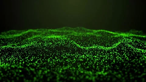 Cosmic Cascade: Mesmerizing Particle Display. Particle green Stock Footage 275844789