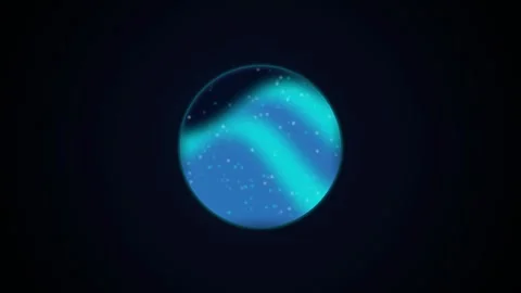Cosmic celestial planet sphere glowing lights seamless loop motion Stockbeeldmateriaal 344231411