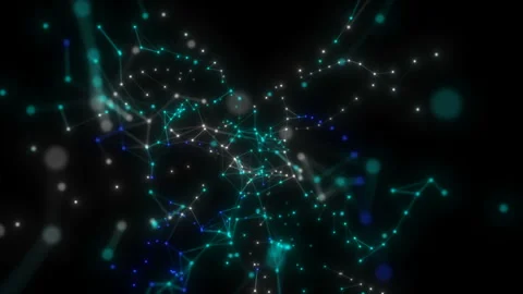 Cosmic chains.Loopable animation scientific background, a lot of digits, graphs Stock Footage 101353788