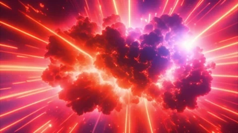 Cosmic Cloud Explosion with Glowing Rays Vídeos de archivo 284732157
