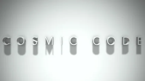 Cosmic Code 3D title animation with shadows on a white background Stock Footage 296617237