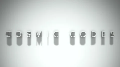 Cosmic codes 3D title animation with shadows on a white background Stock Footage 297855960
