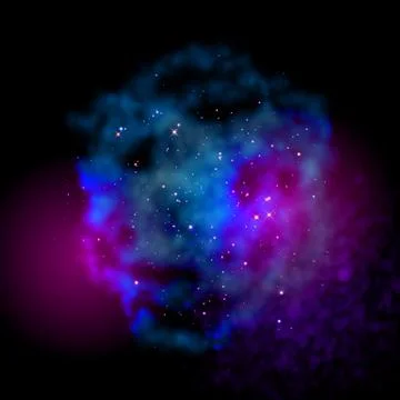 Cosmic color dust cloud nebula Stock Illustration