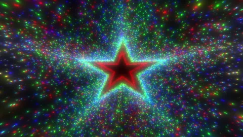 Cosmic Colorful Star Particle Effect 库存影片 334237132
