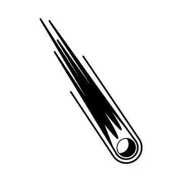 Cosmic comet with coma - celestial body with nebulous envelope isolated on white Stock Illustration