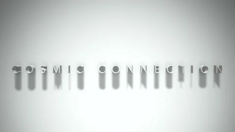 COSMIC CONNECTION 3D title animation with shadows on a white background Stock Footage 296758344