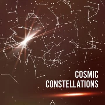 Cosmic Constellations Abstract Background Vector. Deep Space. Illustration Of Stock Illustration