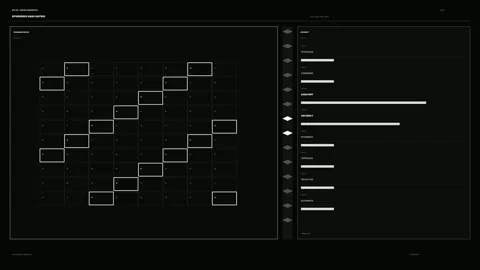 Cosmic Coordinates Ephemeris Matrix HUD Seamless Loop Stock-Footage 342214932