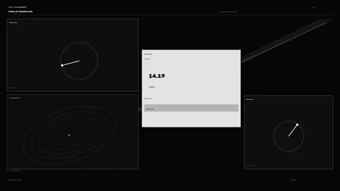 Cosmic Coordinates HUD Animation Seamless Loop Stock Footage 342214925