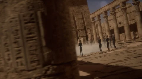 Cosmic dance of the alien queen in an ancient temple Stock Footage 292904799