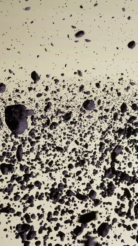 Cosmic dance of floating rocks in a surreal celestial landscape scene Video stock 331825948
