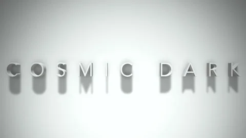 Cosmic Dark 3D title animation with shadows on a white background Vídeo Stock 296617250