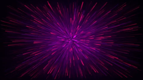 Cosmic dark background with fast moving violet and red neon particles. 스톡 동영상 240386977