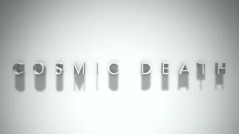 Cosmic death 3D title animation with shadows on a white background Stock Footage 297904636