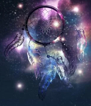 Cosmic Dreamcatcher design Stock Illustration