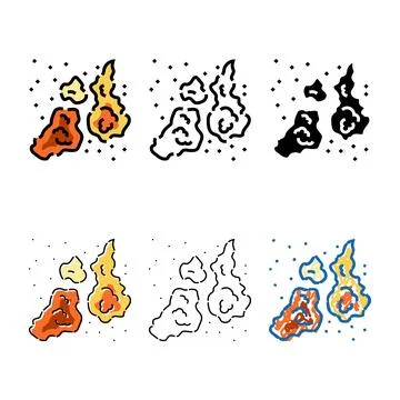 Cosmic dust set space exploration color icon vector Stock Illustration